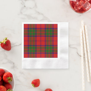 Serviette En Papier Grant tartan rouge vert plaid