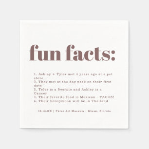 Serviette En Papier Graphe pourpre minimal moderne Fun Facts Mariage