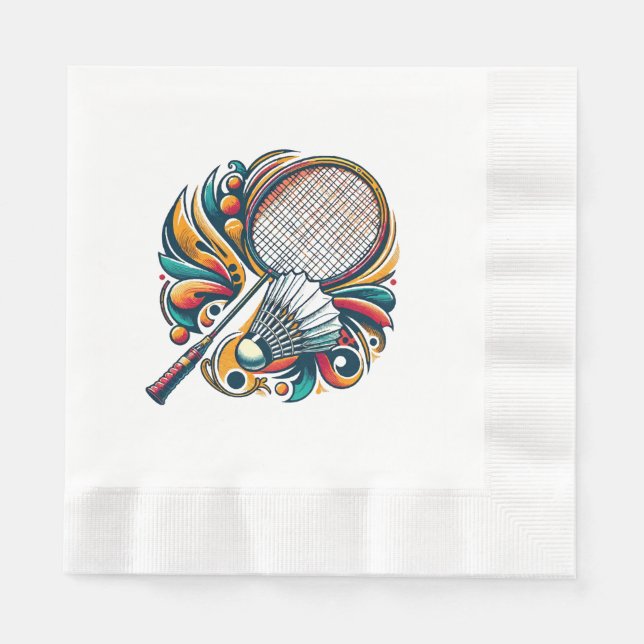 Serviette En Papier Graphique de badminton (Devant)