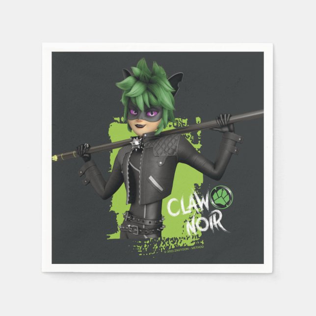 Serviette En Papier Graphique de caractère noir de la bande de rebond (Devant)