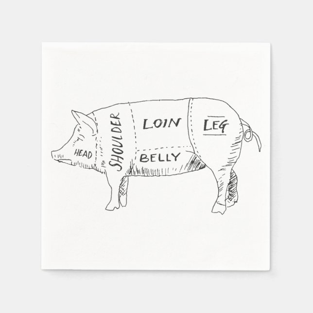 Serviette En Papier Graphique de l'abatteur de porcs (2) (Devant)