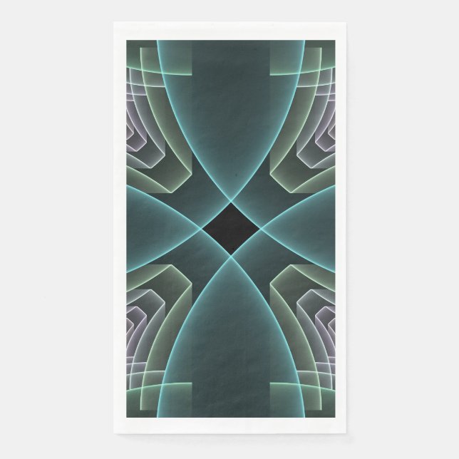 Serviette En Papier Graphique géométrique Turquoise moderne (Devant)