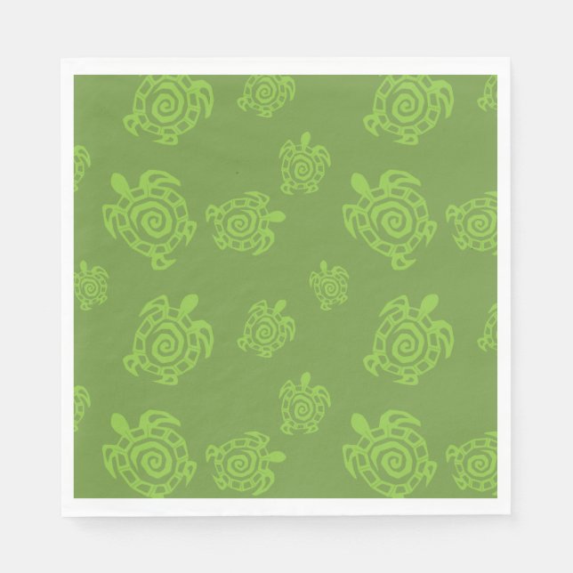 Serviette En Papier Graphique vert de tortue (Devant)