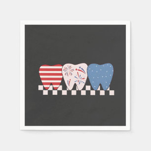 Serviette En Papier Graphisme à trois dents 4 juillet