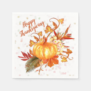 Serviette En Papier Graphisme de citrouille de Thanksgiving tropical