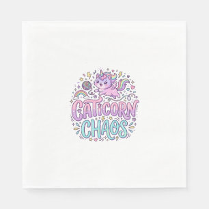 Serviette En Papier Graphisme de produit pastel mignon chaos licorne c