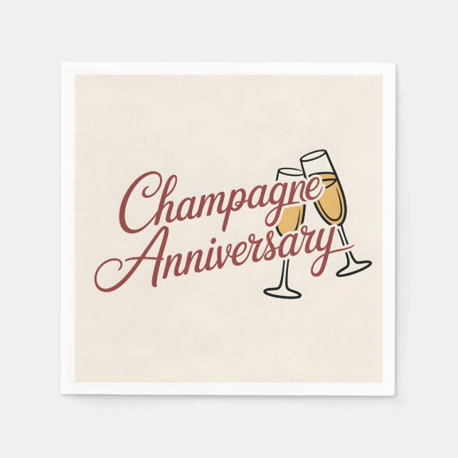 Serviette En Papier Graphisme de script pour célébration d'anniversair (Devant)