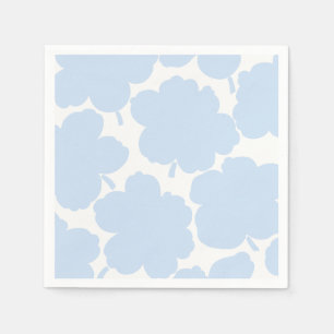 Serviette En Papier Gras Florales Monochrome Poudre Bleu