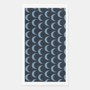 Serviette En Papier Gras Lune à quarts noir et bleu