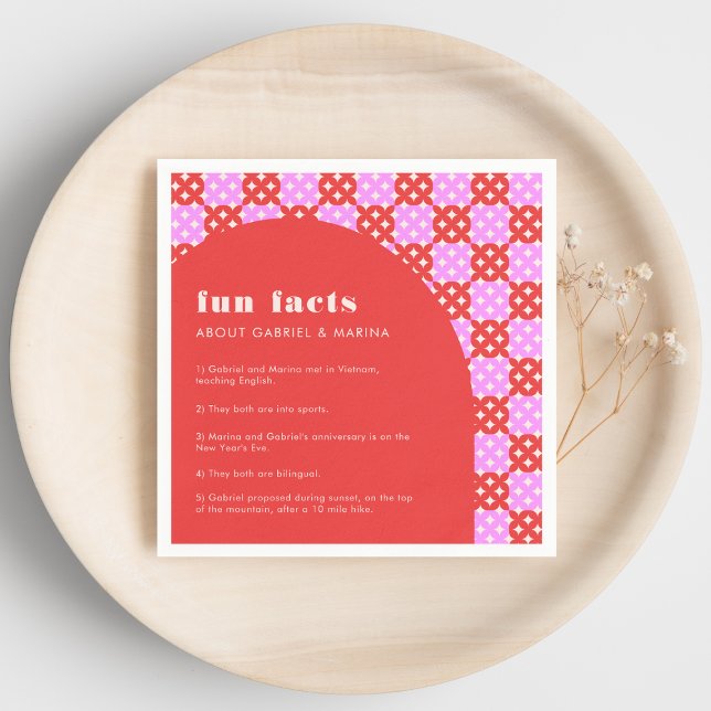 Serviette En Papier Gras Mod Fun Facts MidCentury Nouveaux mariés Mari (Créateur téléchargé)