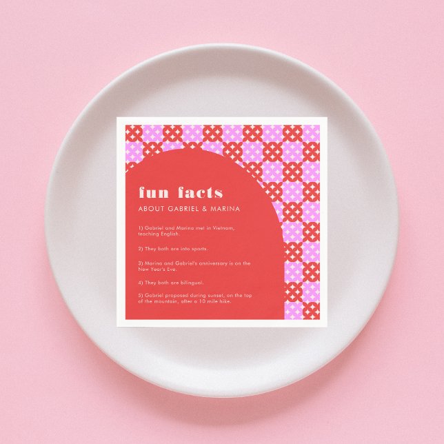 Serviette En Papier Gras Mod Fun Facts MidCentury Nouveaux mariés Mari (Créateur téléchargé)