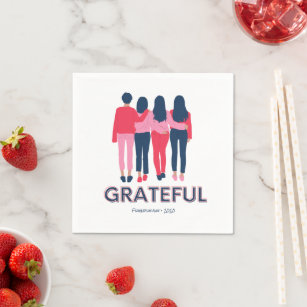 Serviette En Papier Grateful Friendsgiving Girl Thanksgiving