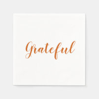 Grateful orange script joli papier d'action de grâ