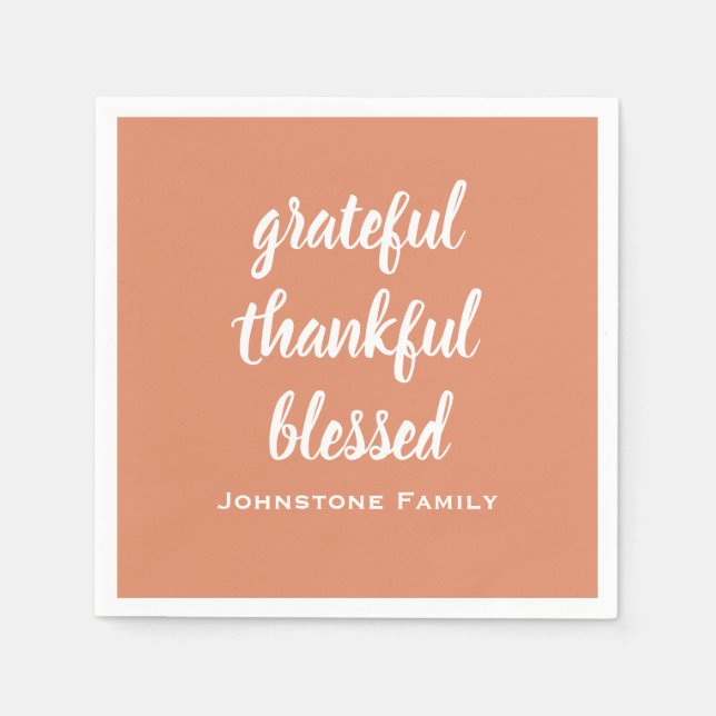 Serviette En Papier Grateful Thanksgiving Nom Papier (Devant)
