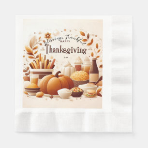 Serviette En Papier Grateful Thanksgiving Papier Festif
