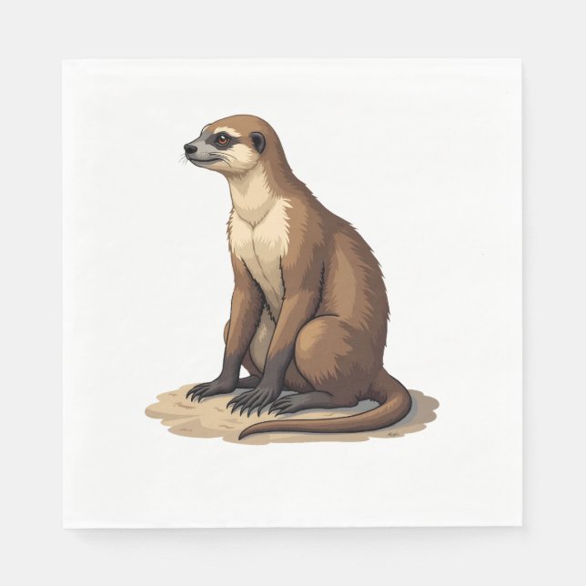 Serviette En Papier Gravure Antique de Paresseux Graphique Rétro (2) (Devant)