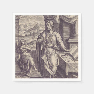 Serviette En Papier Gravure de saint Matthieu, Inspiration divine