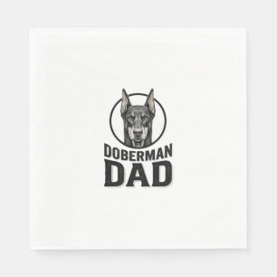 Serviette En Papier Gravure Papa Doberman Vintage Design pour amateur