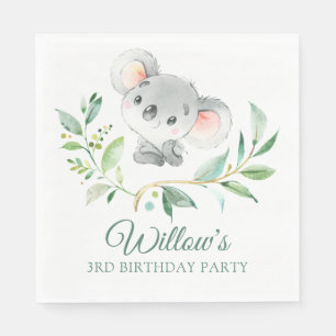Serviette En Papier Gray and Green Koala fête d'anniversaire Genre Neu