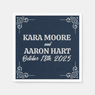 Serviette En Papier Gray on Slate Blue Edwardian Cocktail