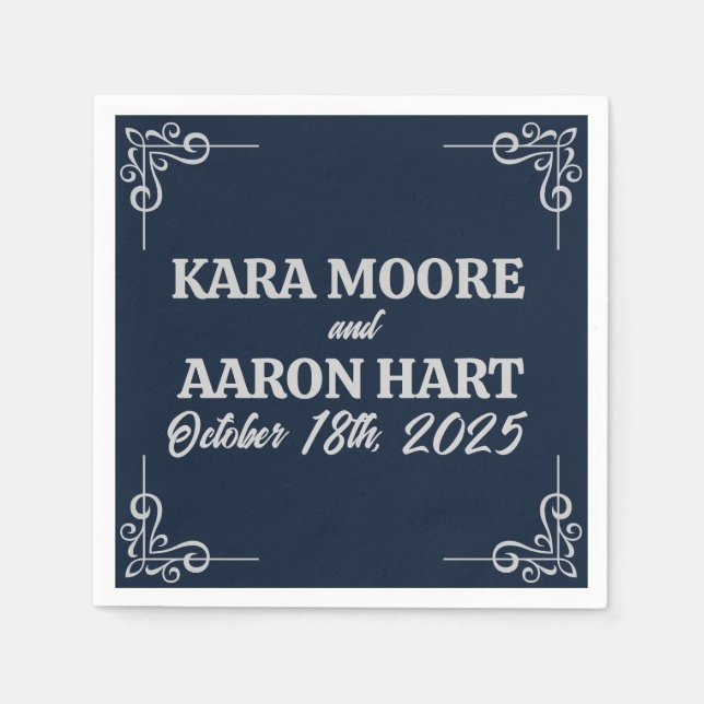 Serviette En Papier Gray on Slate Blue Edwardian Cocktail (Devant)