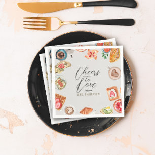 Serviette En Papier Grayish Bridal Brunch gaufres Pancakes