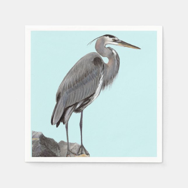 Serviette En Papier Great Blue Heron (Devant)