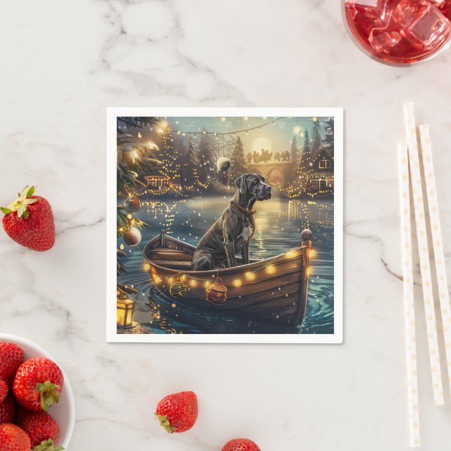 Serviette En Papier Great Dane Christmas Festive Voyage (En situation)