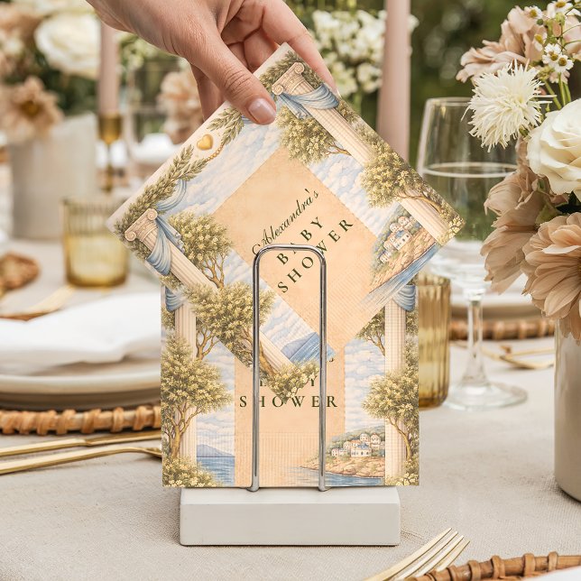 Serviette En Papier Greek Coastal Columns Baby Shower (Créateur téléchargé)