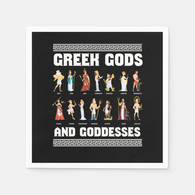 Serviette En Papier Greek Gods And Goddesses Greeks (Devant)