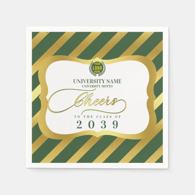Serviette En Papier Green 2 School College University Graduation Day (Devant)