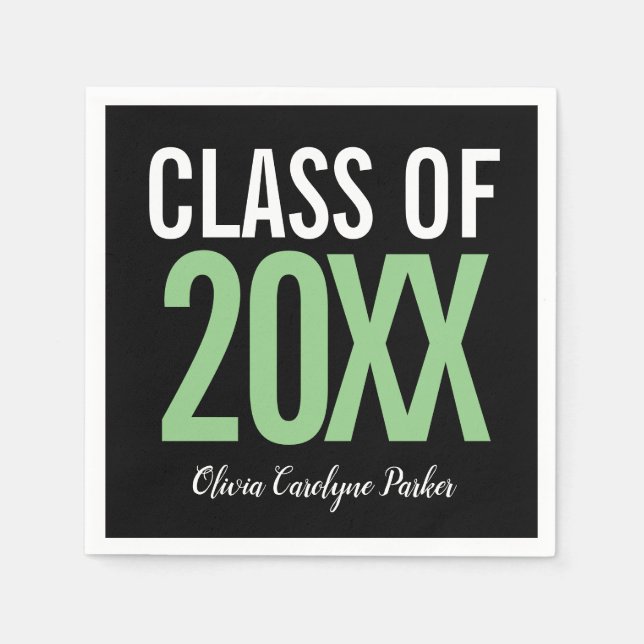 Serviette En Papier Green Bold Modernisation Graduation TOUTE ANNÉE (Devant)