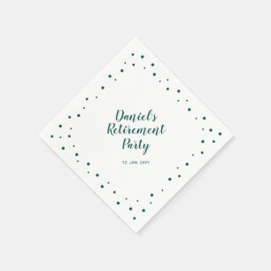 Serviette En Papier Green Chic Confetti Parti de retraite moderne