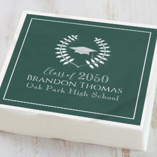 Serviette En Papier Green Classic Graduation Party Custom