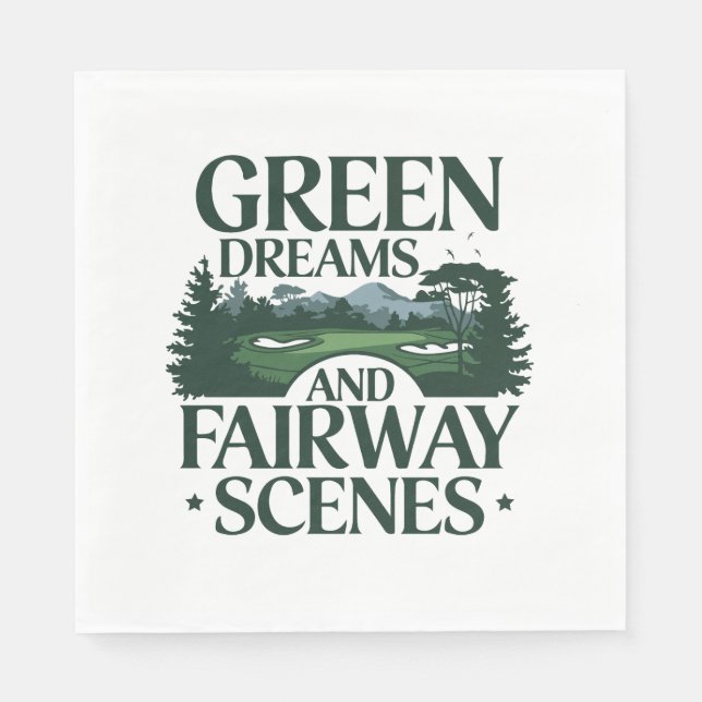 Serviette En Papier Green Dreams, Golf tendance (Devant)