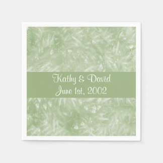 Serviette En Papier Green Elegant (Mariage)