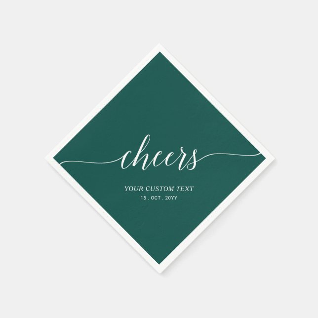 Serviette En Papier Green Elegant Stylish Letting Cheers Event (Coin)