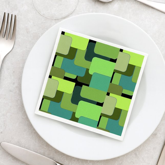 Serviette En Papier Green Emerald Lime Jade Moderne Abstrait (Créateur téléchargé)