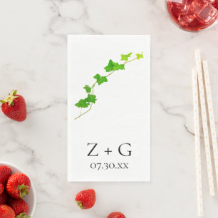 Serviette En Papier Green English Vine Vin Mariage Papier Serviettes d