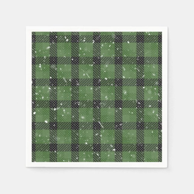 Serviette En Papier Green family christmas wallpaper (Devant)