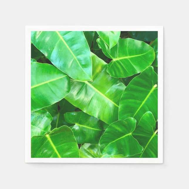 Serviette En Papier Green feuille Palm Leaf feuillage tropical jungle (Devant)