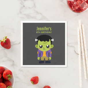 Serviette En Papier Green Frankenstein Monster Halloween Anniversaire