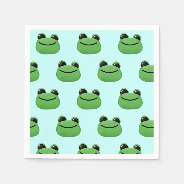 Serviette En Papier Green Frog Party (Devant)