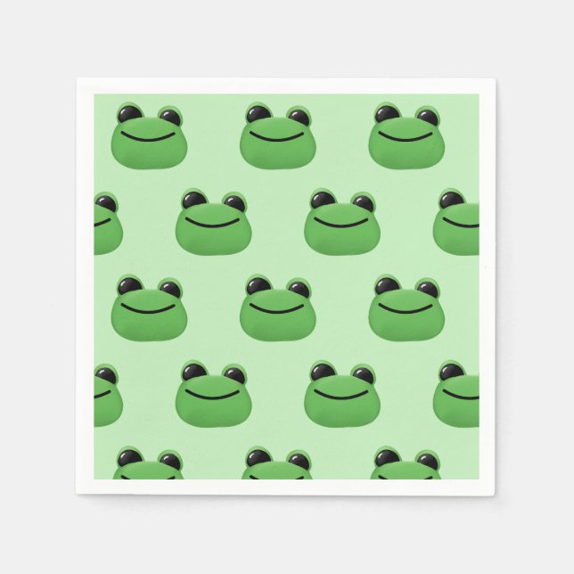 Serviette En Papier Green Frog Party (Devant)