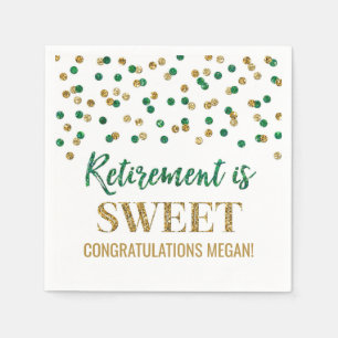 Serviette En Papier Green Gold Confetti Retirement est doux