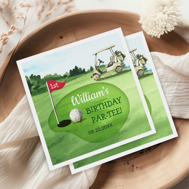 Serviette En Papier Green Golf 1er Anniversaire Par tee (Créateur téléchargé)