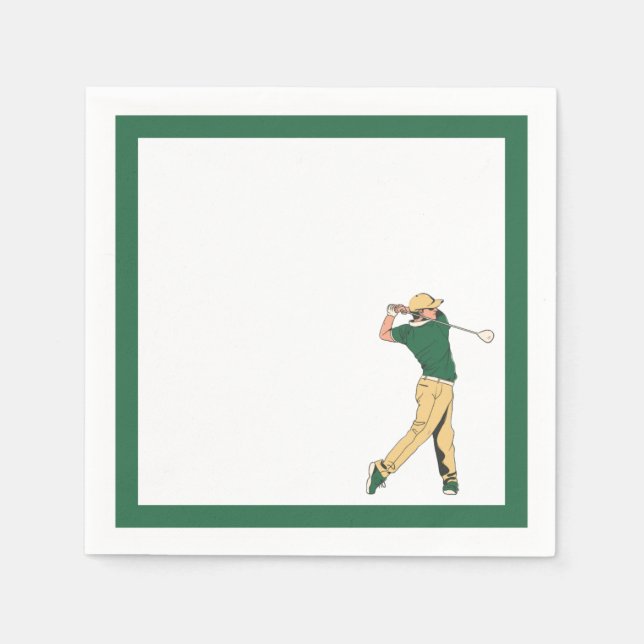 Serviette En Papier Green Golf Party (Devant)