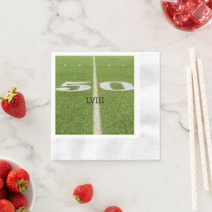 Serviette En Papier Green Grass 50 Yard Line Football Field