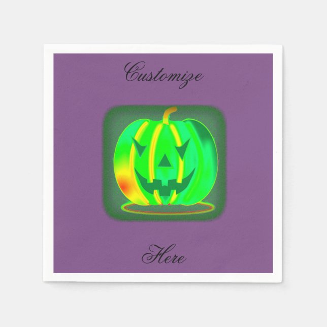 Serviette En Papier Green Jack olantern Halloween Thunder_Cove (Devant)