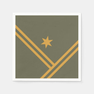 Serviette En Papier Green Mango Diagonal Stripes Star Modern Graphisme